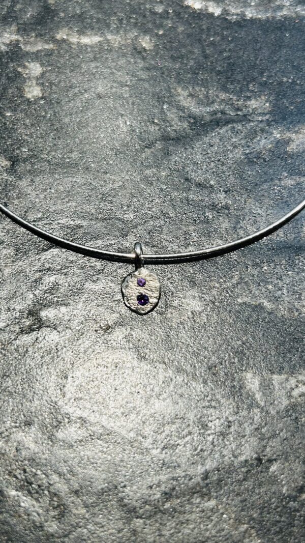Anhänger mit Kette, Silber 925, rhodiniert, Topas, Handarbeit, Unikat